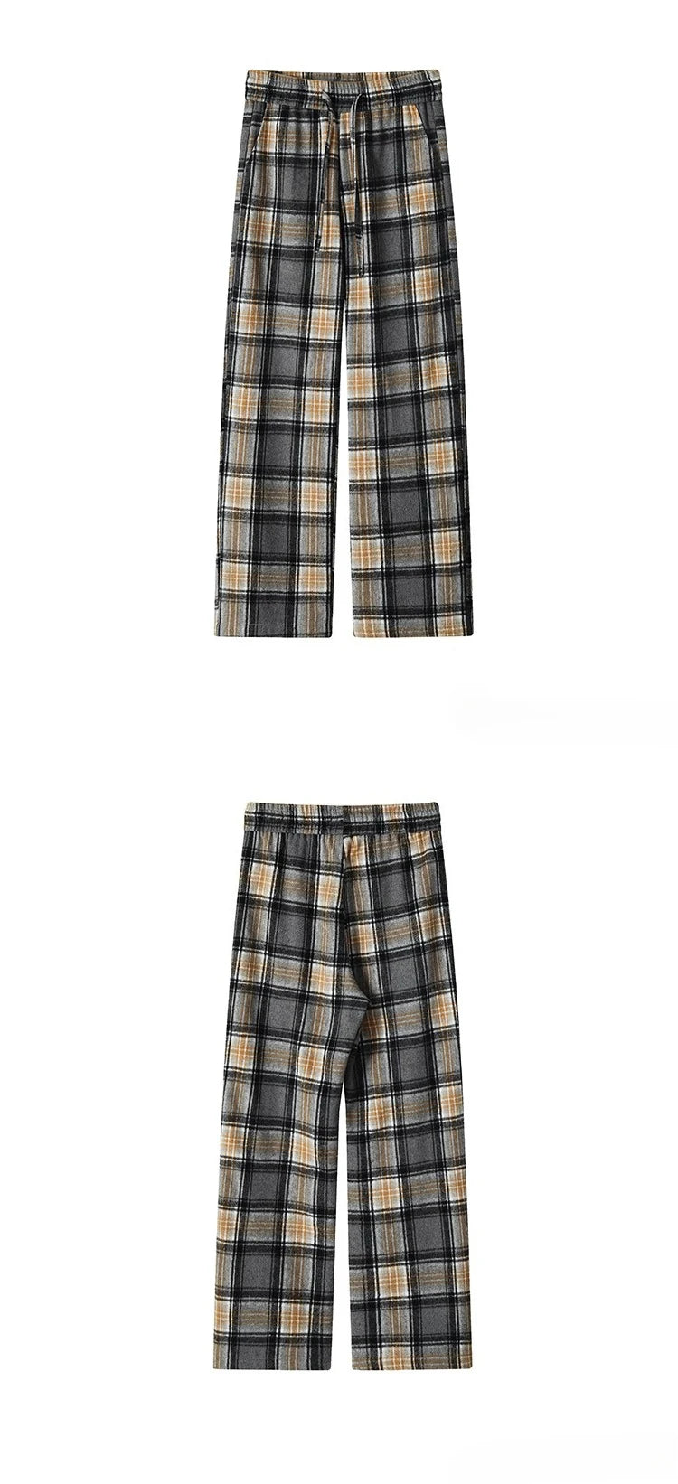 Plaid Pants 2025 Spring Autumn New Casual MenTrousers Loose Straightcut Trousers Stylish Comfortable Men's Long Pants Midrise
