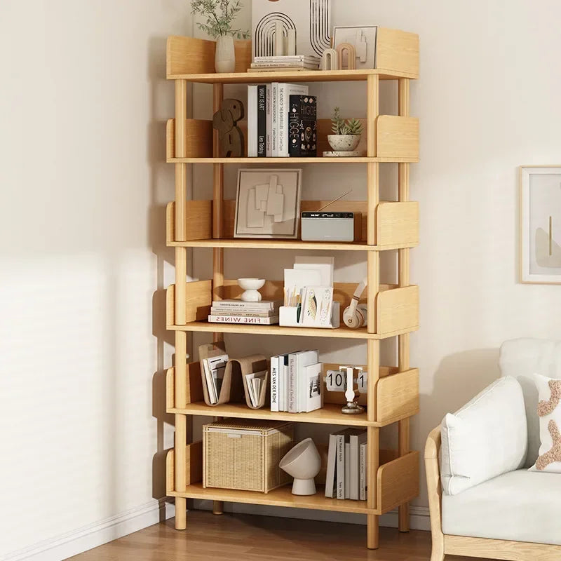 Modern Office Staggered 6-Shelf Luke Bookcase Storage Shelves  Kids Bookshelf Bookcase Display Libreria Mobile Library Furniture