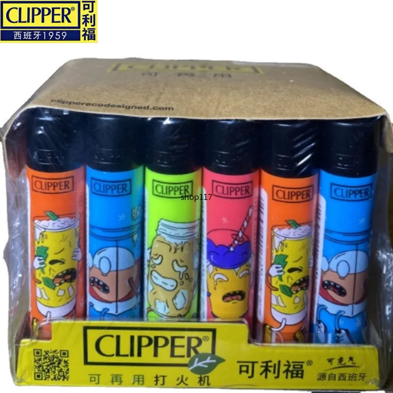 Clipper Lighter Grinding Wheel Mini Lighter Butane Flashlight Lighter (24pcs) Men's Small Tools Cool Gift Cigarette Accessories
