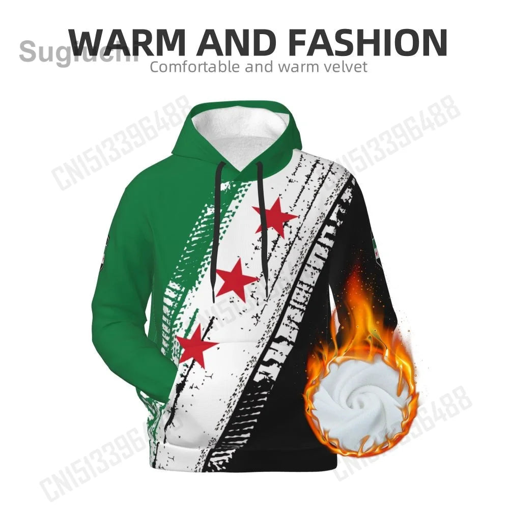 2025 Syria 1932-1958 3D Fleece Hoodie Polyester Warm With Pocket Super Soft Men Women Sweatshirt Unisex Pullover Hoodies