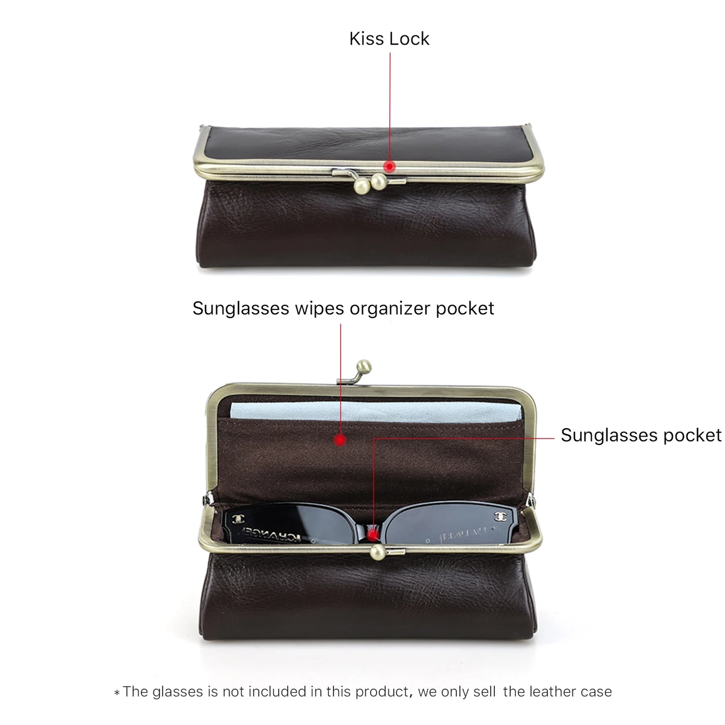 Genuine Leather Eye Glasses Bag for Eyeglass High Quality Handmade Glasses Case Box Sunglasses Protector Pouch