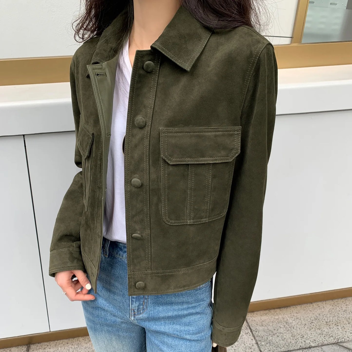 Casual Quality Leather Jacket For Women 2025 Spring Cashmere Suede Leather Coat Female Slimming Versatile Jaqueta Streetwear