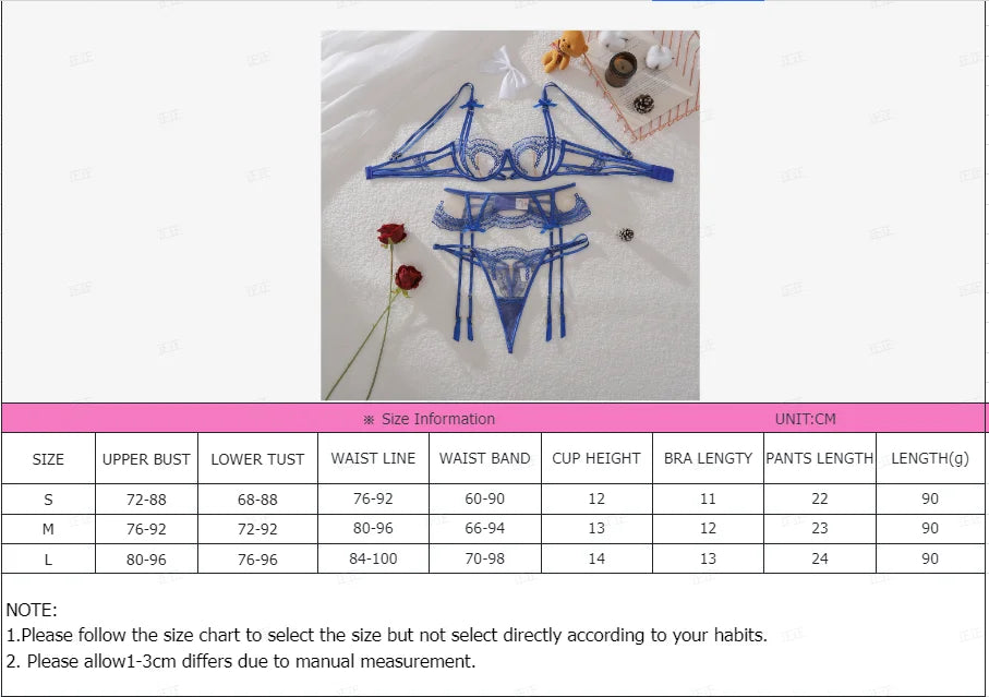 Lingerie Thongs Women's Underwear Set Woman 2 Pieces Fancy Lace Transparent Bra Erotic Pushup Sexy Fine Intimate