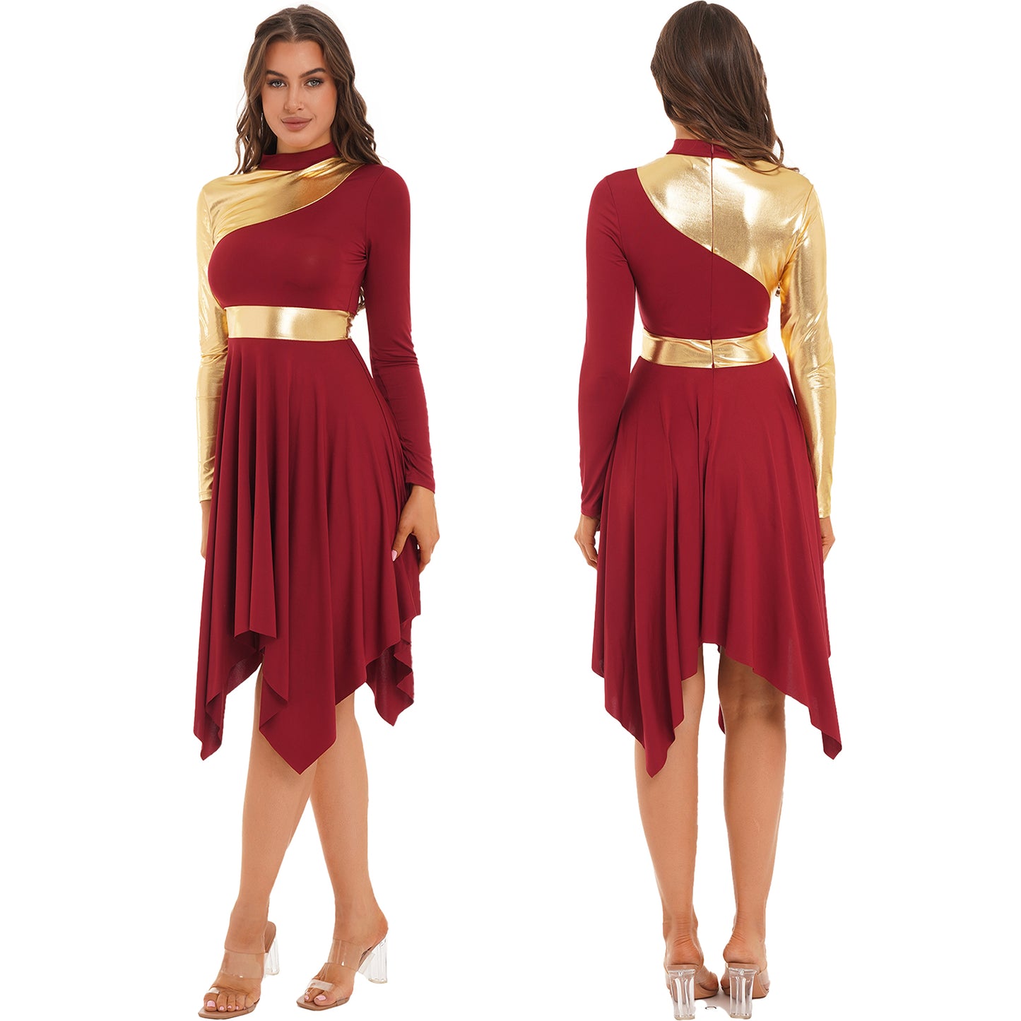 Adults Liturgical Praise Dance Dress Women Lyrical Performance Costume Modern Contemporary Dress Celebration of Spirit Dancewear