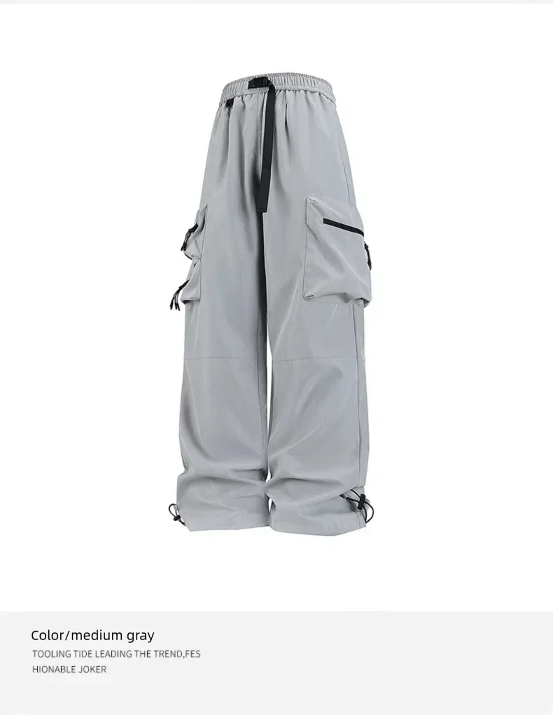 Men's high-end pants, trendy and versatile, cool and stylish teenage down pants, American straight-leg casual workwear pants