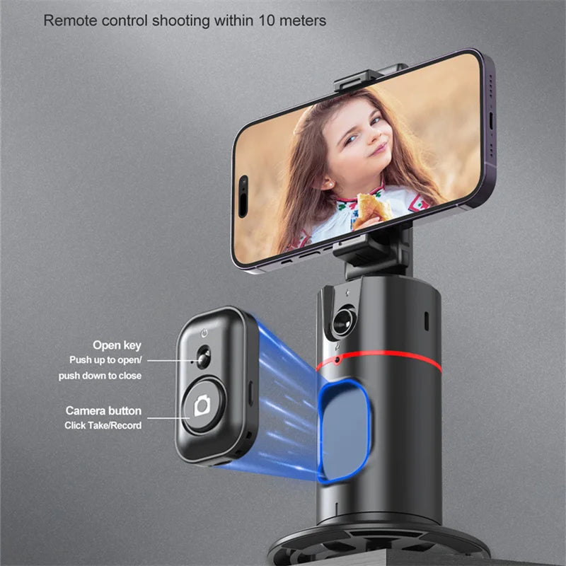 COOL DIER 2024 New 360 Rotation Gimbal Stabilizer Desktop AI Automatic Tracking gimbal With Remote shutter For Smartphone Tiktok