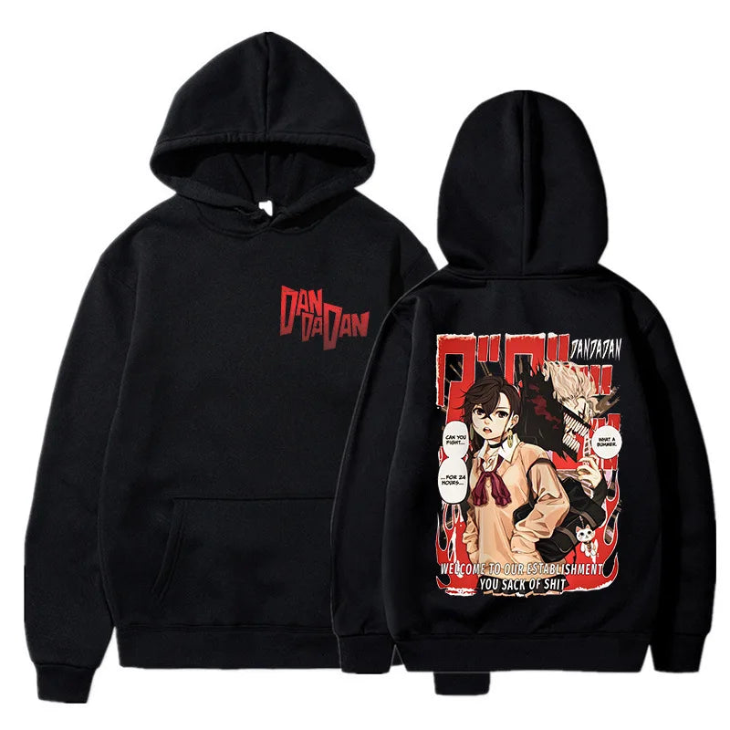 Anime DANDADAN Hoodies Manga Ayase Momo Okarun Hoodie Men Women Casual Hoodie Fashion Streetwear Dan Da Dan Hooded Sweatshirts