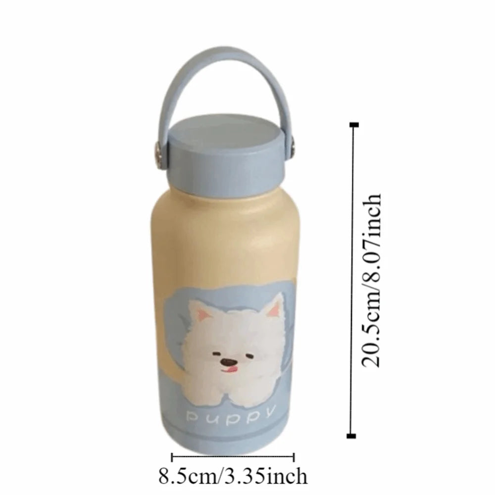 Water Bottle 900ml Insulated Water Bottle With Straw Leak-proof Portable Insulation Cup Hot Drink Cartoon Thermal Cup Student