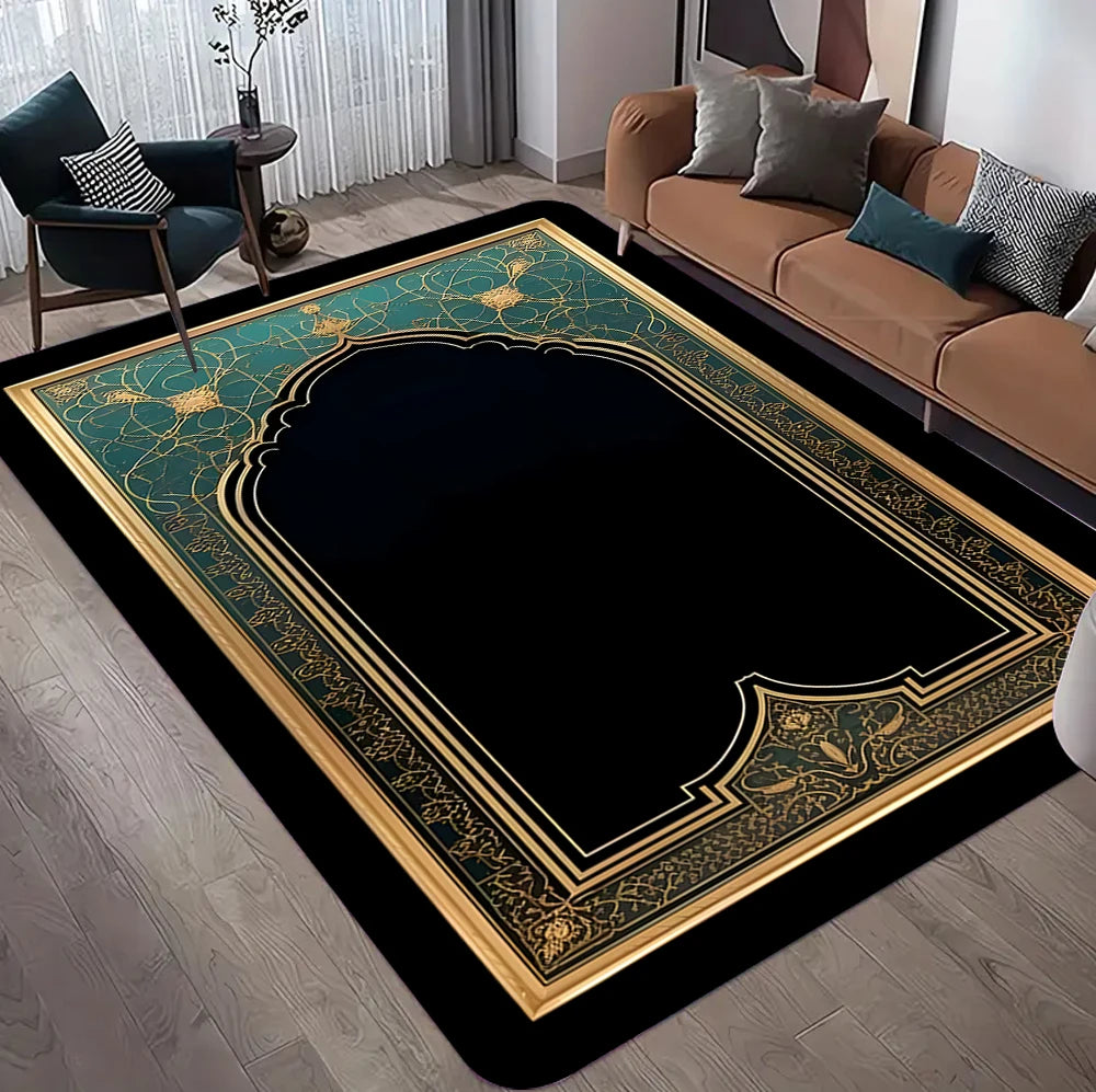 Islamic Muslim Carpet for Living Room Bedroom Bedside Floor Mat Home Lounge Decoration Absorbent Anti-Slip Doormat Prayer Rugs
