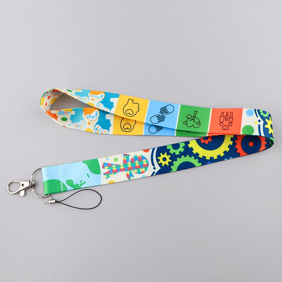 Autism Awareness Puzzle Mobile Phone Neck Strap ID Card Rope Lanyards For Card USB Badge Gym Holder Key Chain Camera Rope