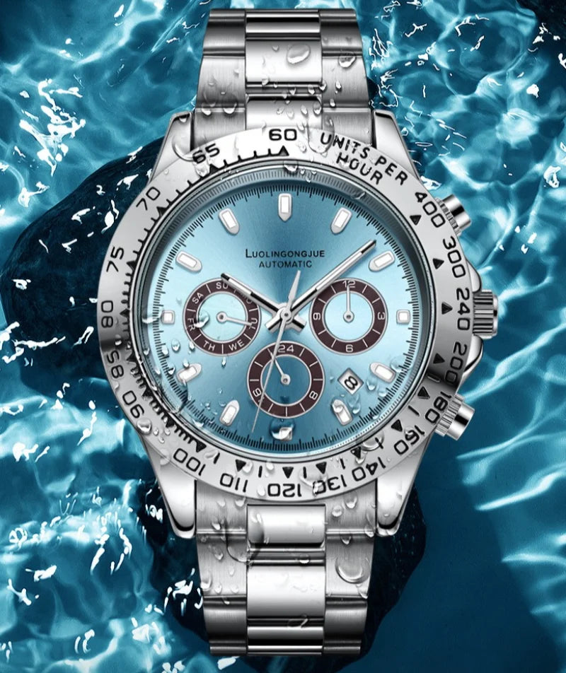 Fully automatic mechanical watch, business-style, luminescent, waterproof, men's mechanical watch, sapphire crystal glass mirror