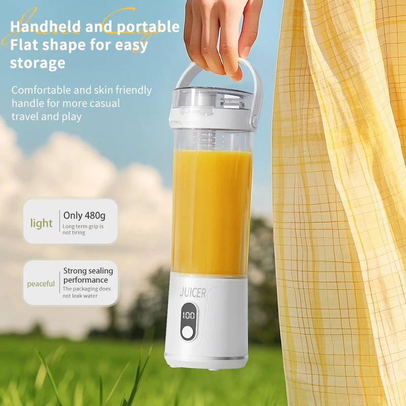 Electric Portable Blender Wireless Rechargeable USB Fruit Blender 600ML Kitchen Mixer Machine Traveling Juicer Cup Fruit Blender