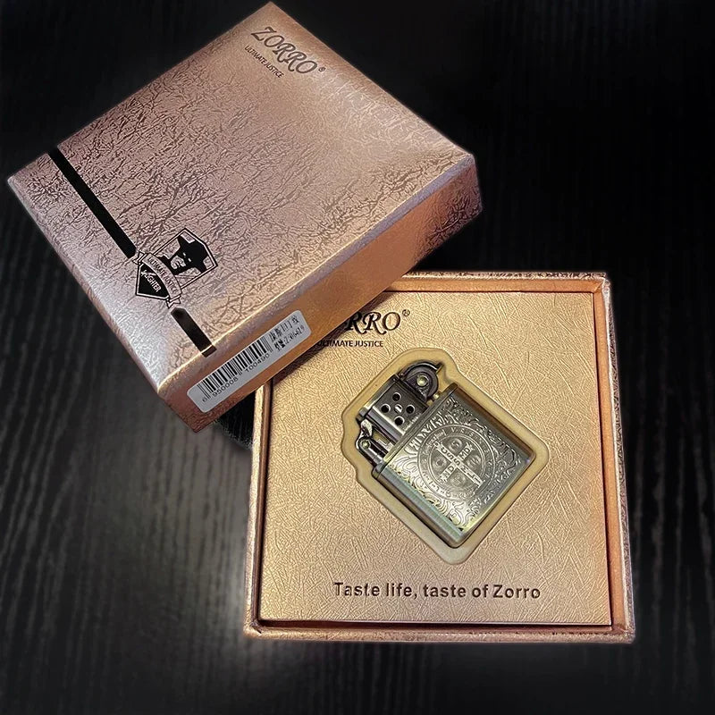 ZORRO Vintage Metal Constantine Kerosen Lighter Flint Copper Oil Cigarette Lighter Antique Series Lighter