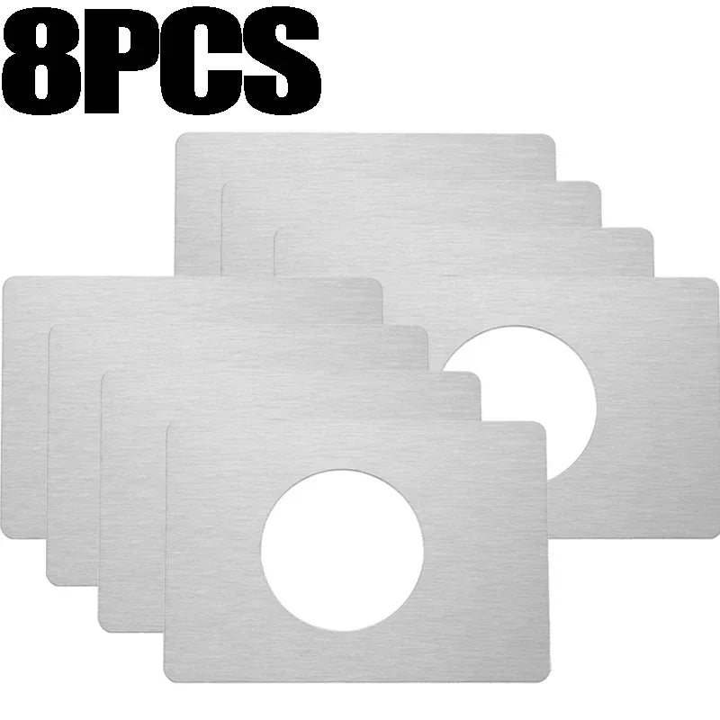 Door Lock Repair Board Cover Circular Stainless Steel Plates Garage Door Handle Plate Covers Patch Reinforcement Plates Brackets