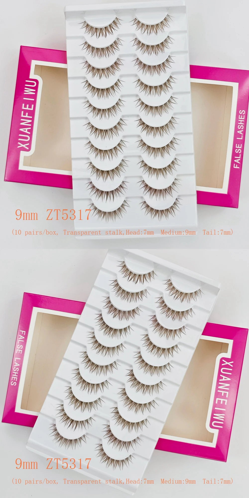 Xuanfeiwu Natural Short Style No-Makeup Look Sparse Full-Strip Ultra-Natural Realistic One-Piece Natural-Looking False Eyelashes DIY Self-Application Beginner Light Makeup Eyelashes