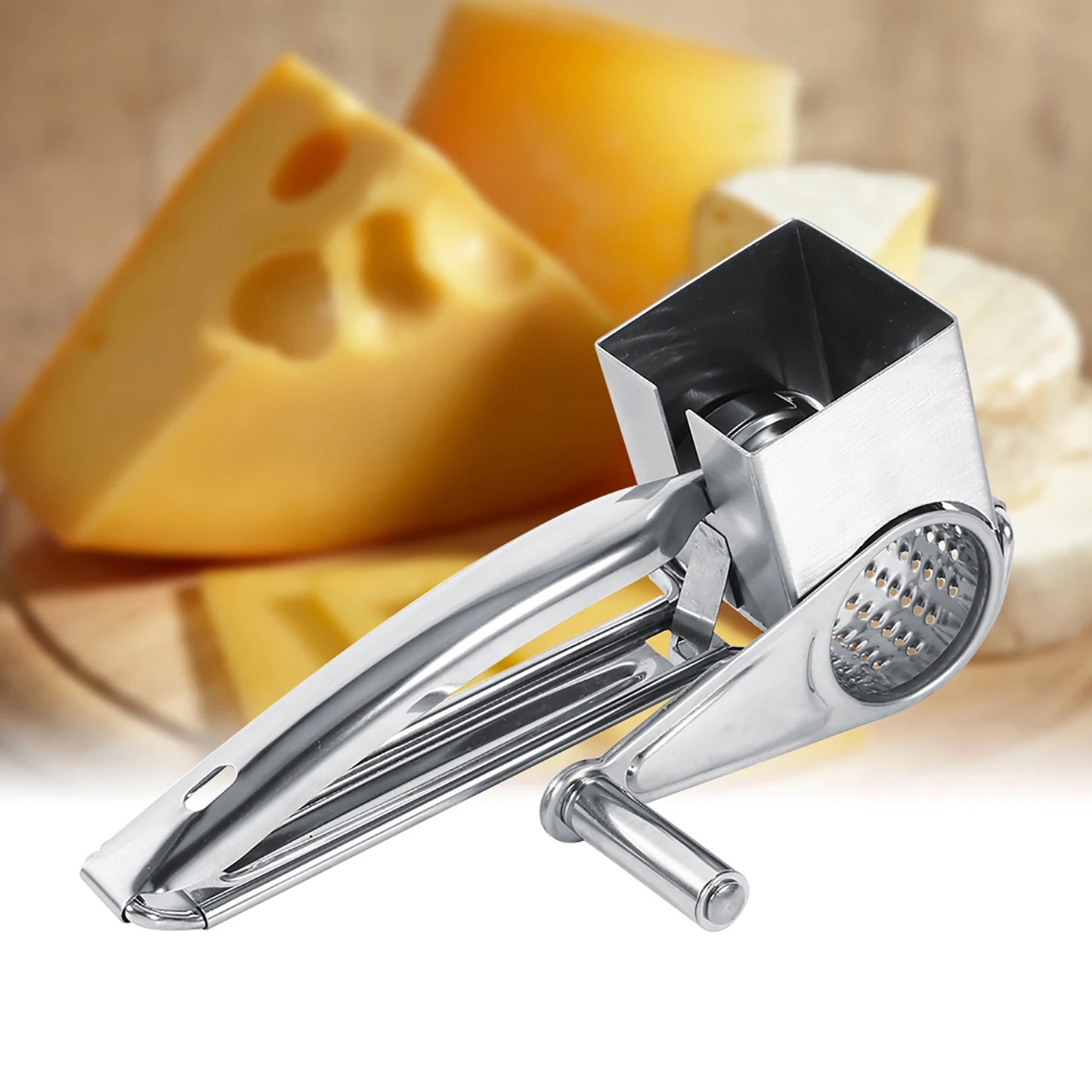 Grater Multifunctional Kitchen Craft Rotary Stainless Steel Cheese Grater 1 Drums  Shred Tool Stainless Steel Cheese Grater
