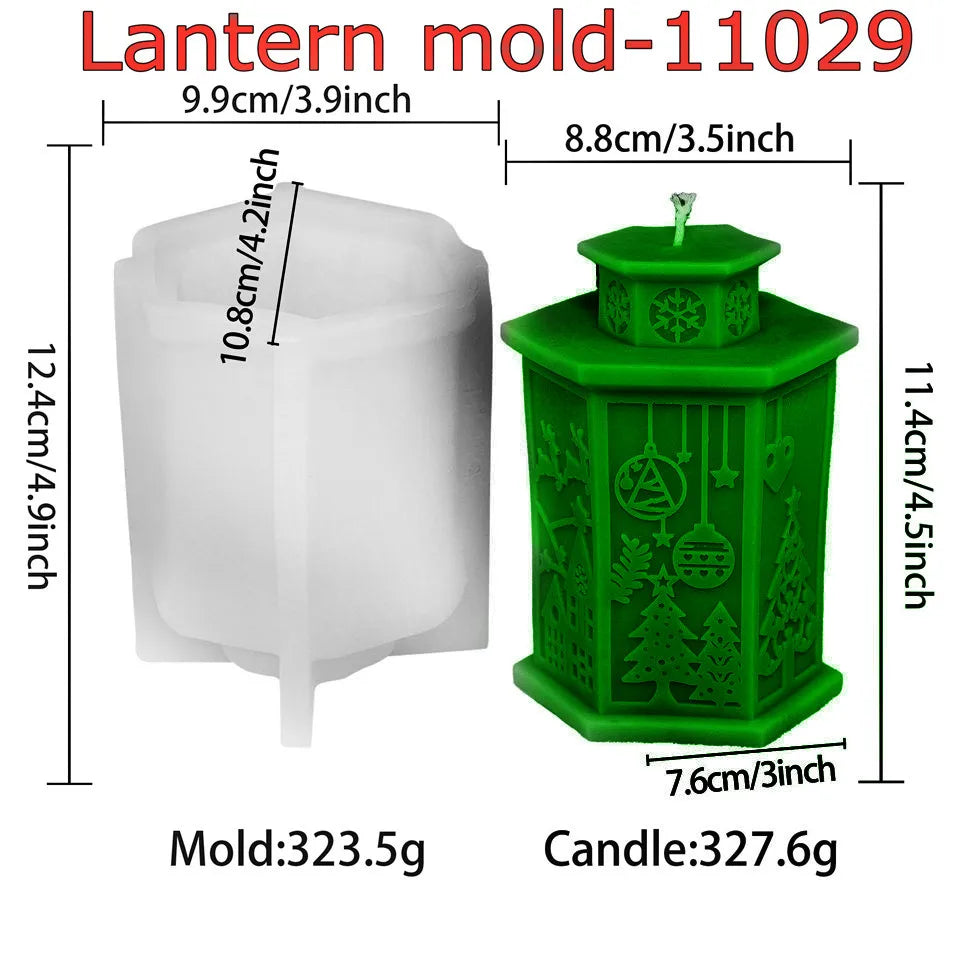 Eid Mubarak 3D Relief Lace Pillar Lantern Candle Mold Animal Plant Designs Ramadan Decor Christmas Handmade Taper Candle Making