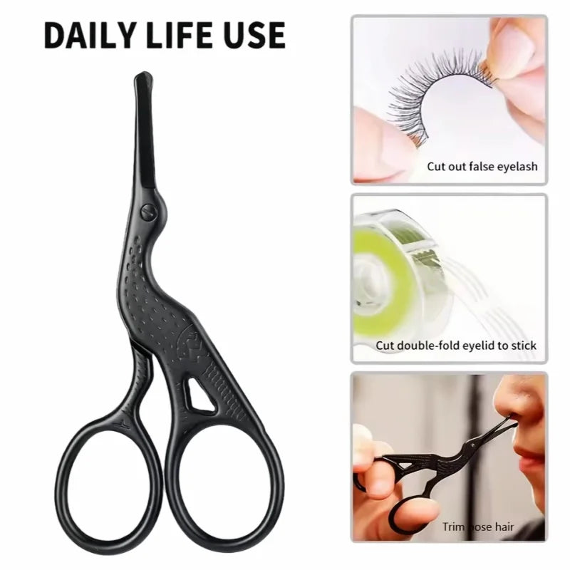Hair Scissors Professional Beauty Scissors Facial Stainless Steel Mustache Nose Hair Beard Eyebrows Eyelashes Trimming Clippers