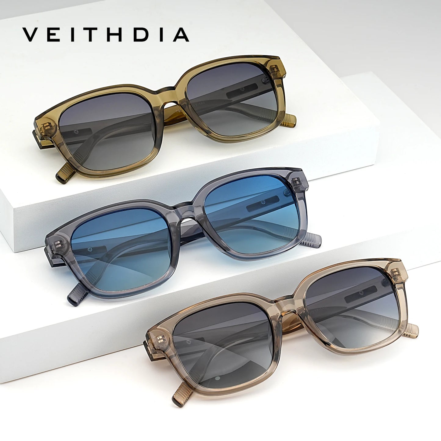 VEITHDIA Polarized Fashion Classic Sunglasses Photochromic Gradient UV400 Protection Outdoor Sun Glasses for Men And Women 7900