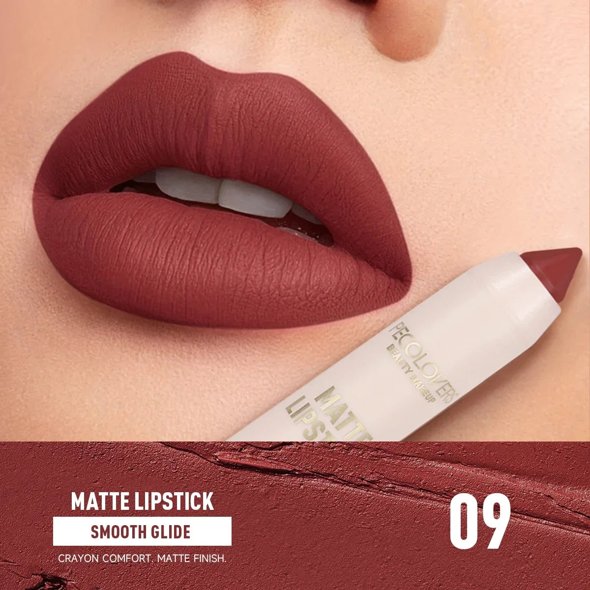 1PC Waterproof Matte Lipstick Pen-Long-Lasting, Waterproof, Moisturizing Formula in Various Shades of Pink, Red, and Nude