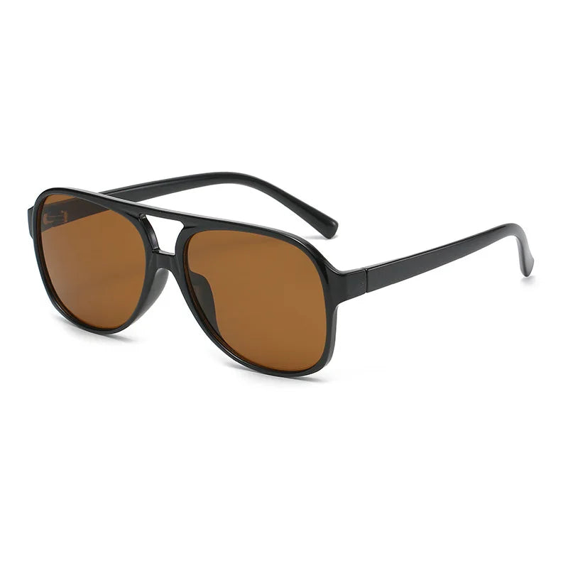 Retro Polarized Sunglasses for Men's Women's Large Frame Classic 90s Vintage Pilot Driving Eyewaer UV400 Protective Sun glasses