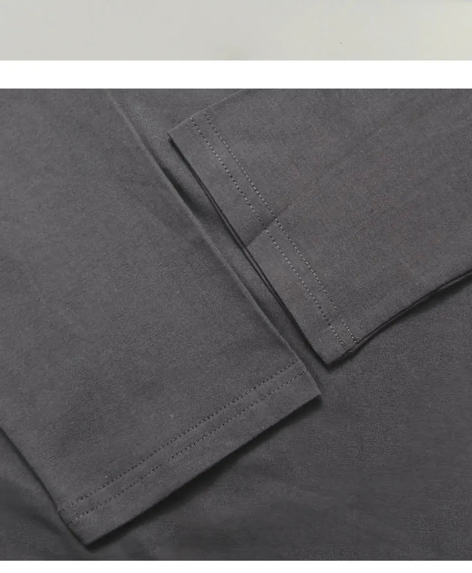 Men 100%Cotton Long Sleeve T shirt For Men Casual Embroidery Mens T-shirts High Quality Male Tops Classic Clothes Men's T-shirts