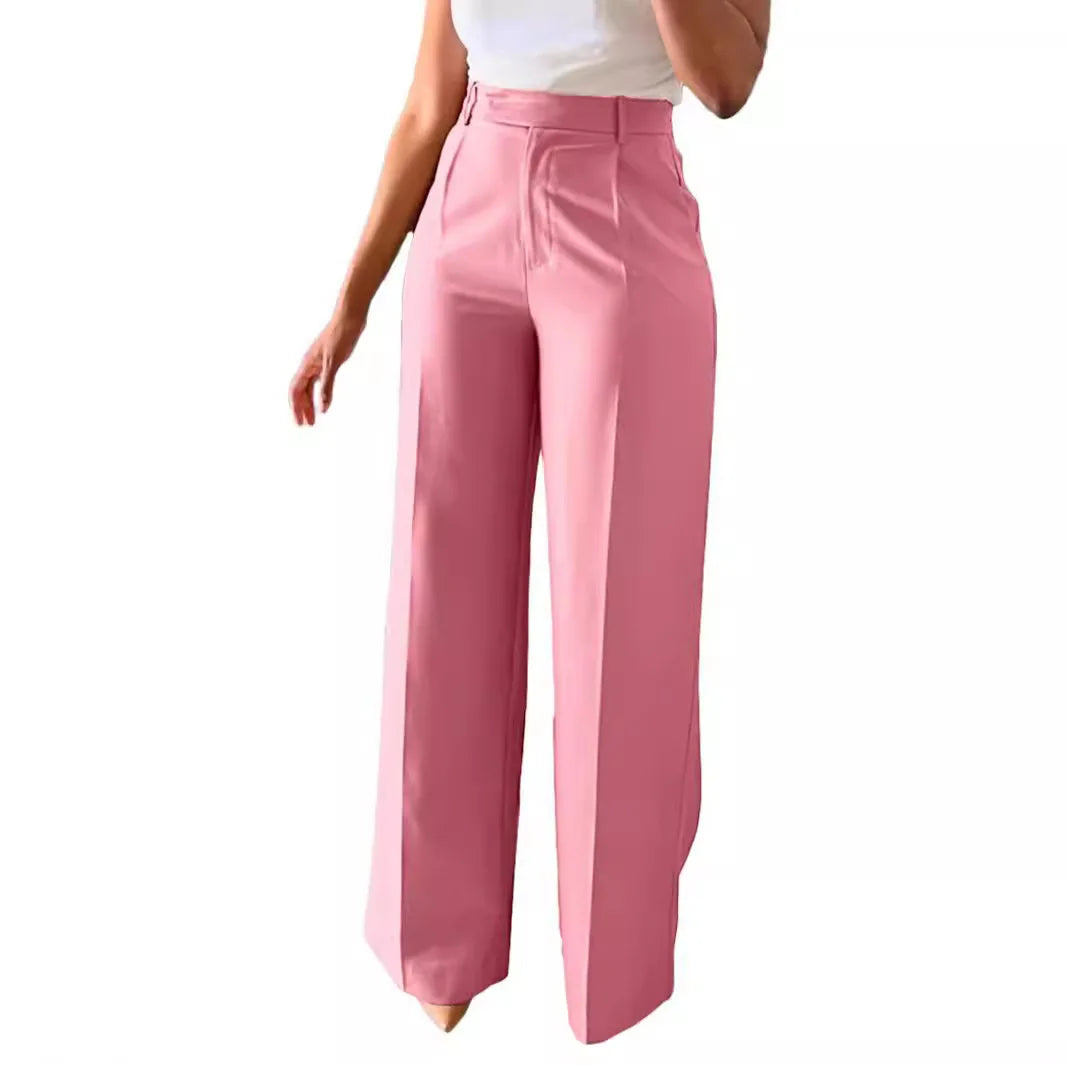 2025 New Pants Commuting High Waist Drape Straight Pants Formal Pants Casual Suit Long Pants Women