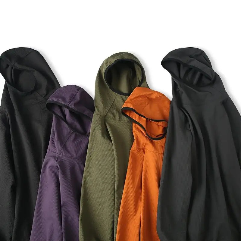 Unisex Outdoor Mountain Series Loose Fit Hoodie Thin Bubble Hooded Sweatshirt Breathable Long Sleeve T-Shirt for Teens