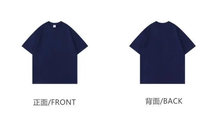 American 450g Heavy Cotton Short-sleeved T-shirt Men's and Women's Solid Color Loose Round Neck Top Bottoming Shirt Half-sleeved
