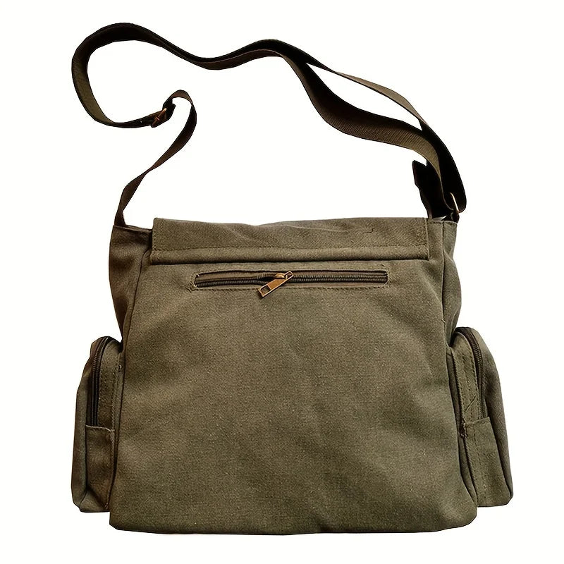 Vintage Cartoon Women Canvas Messenger Bag Large Capacity Tote Bag Women Shoulder Handbag