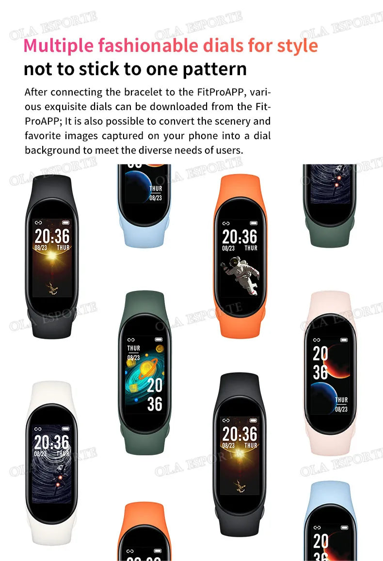 For Men Women Smart Watch Heart Rate Sleep Monitoring Fashion Waterproof Sports Bracelet Full Touch Screen Multiple Sports Modes