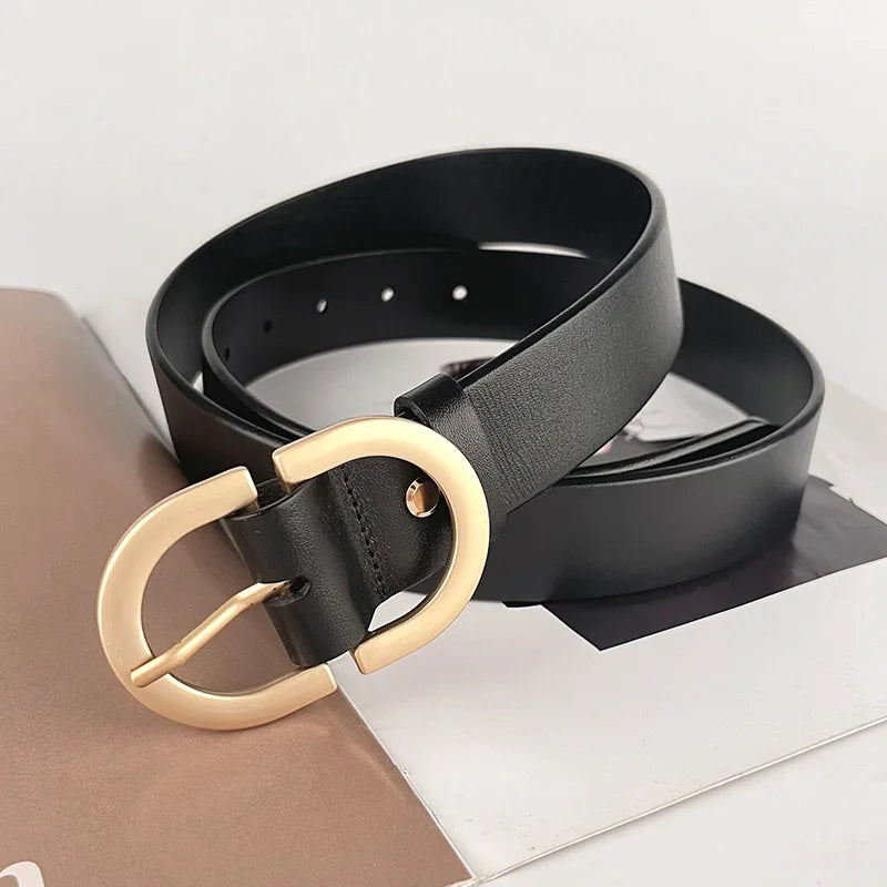 Genuine Leather Letter Design Belt for Women, Luxury Multi-Style Accessory with Dresses Jeans & Fashion Decor