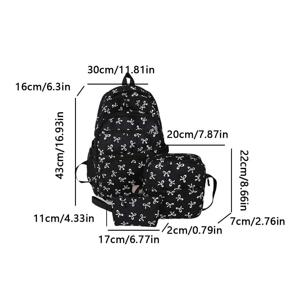 Backpack for Girl Cute Backpack Bow Full Travel Bags Lightweight Backpack Class Bags for Girl High School Students School Bag