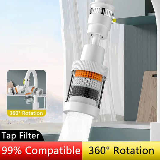 360° Rotation Water Faucet Filter Household Cartridge Carbon Filter Mini Kitchen Tap Water Clean Purifier Filter Filtration