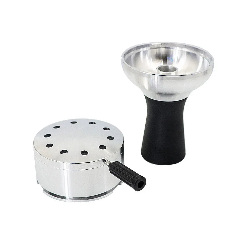 CRUSHER Arab Shisha Hookah Metal Bowl Set Charcoal Holder with Cover Heat Heat Management System Chicha for Smoking Accessories