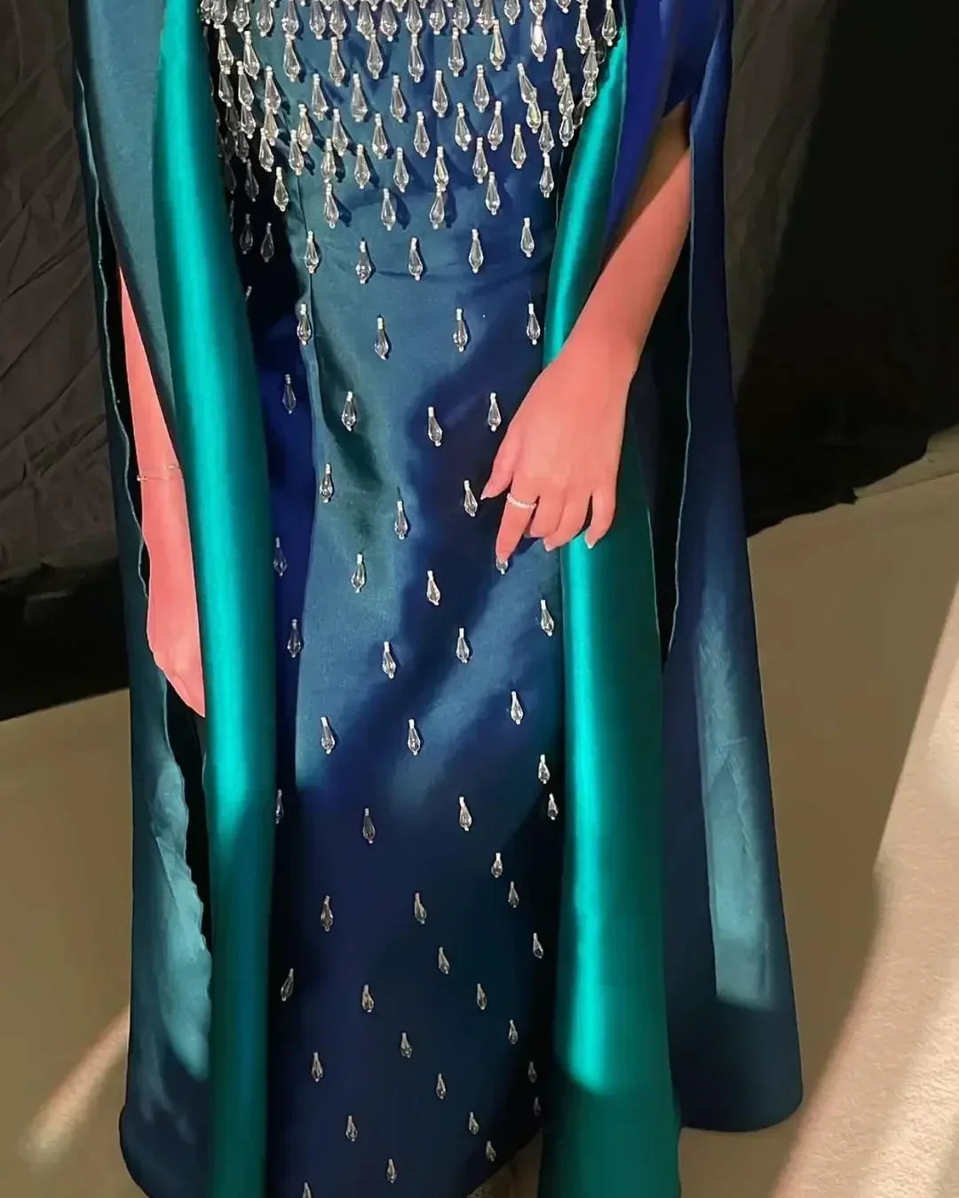 Customized Floor Length Dress, Acrylic Decoration At The Forefront Of Fashion, Leading The Trend Of Fashion, With Person