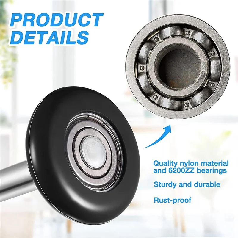 A04I 12 Pack Nylon Garage Door Roller 2 Inch Quiet Garage Rollers Bulk 6200Z Replacement Garage Door Roller