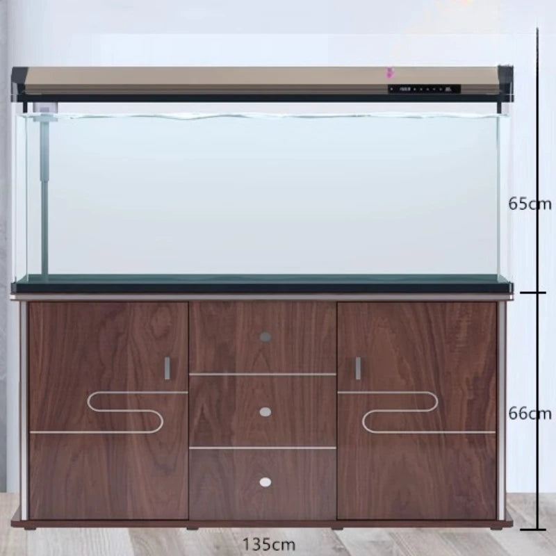 Fish Farming Equipment Glass Aquarium Indoors Ecology Decoration Living Room Aquarium Floor Luxury Home Furniture Acquario Lsyg