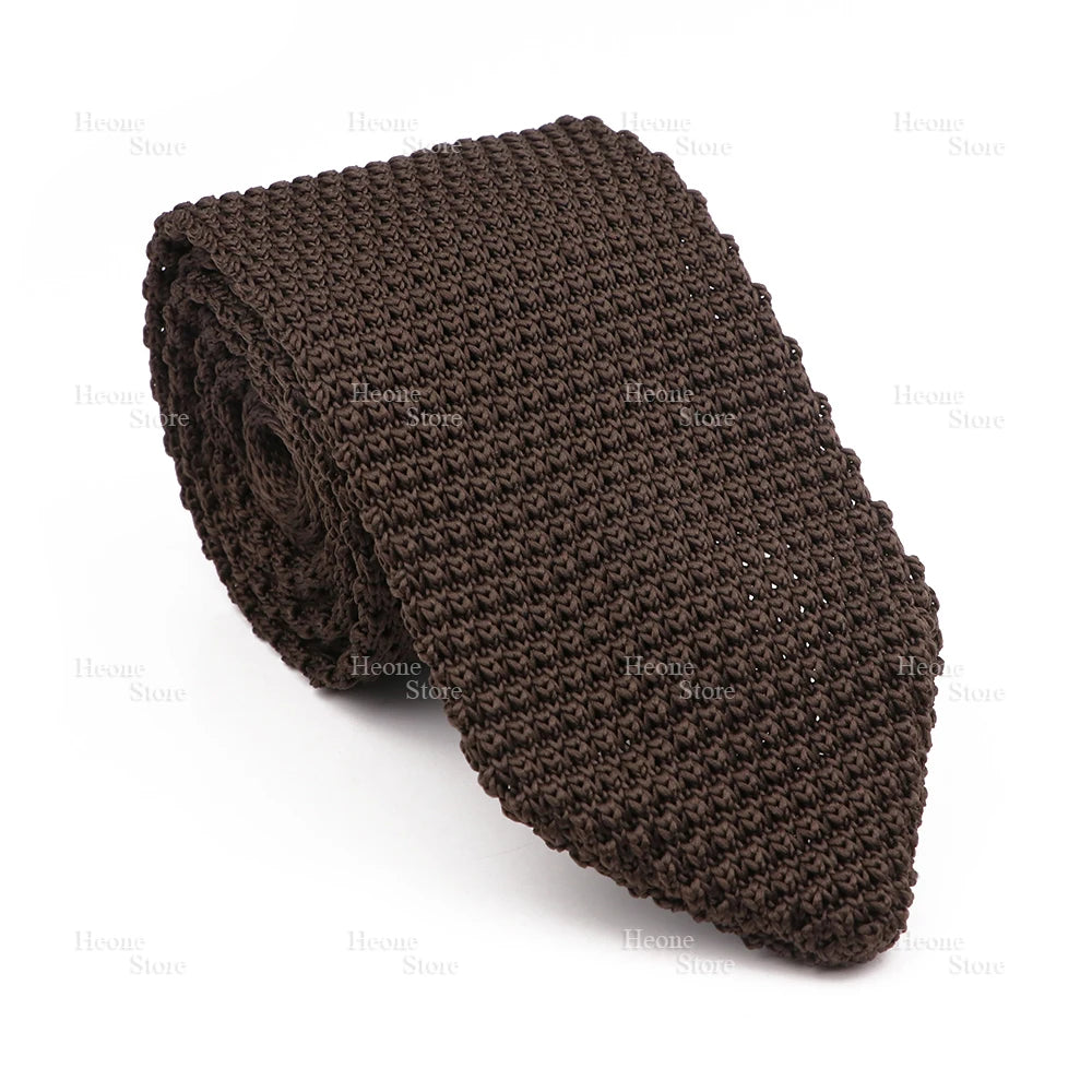 New Mens Knitted Ties Classic Striped Skinny Necktie For Business Wedding Party British Style Necktie Winter Neck Wear Accessory