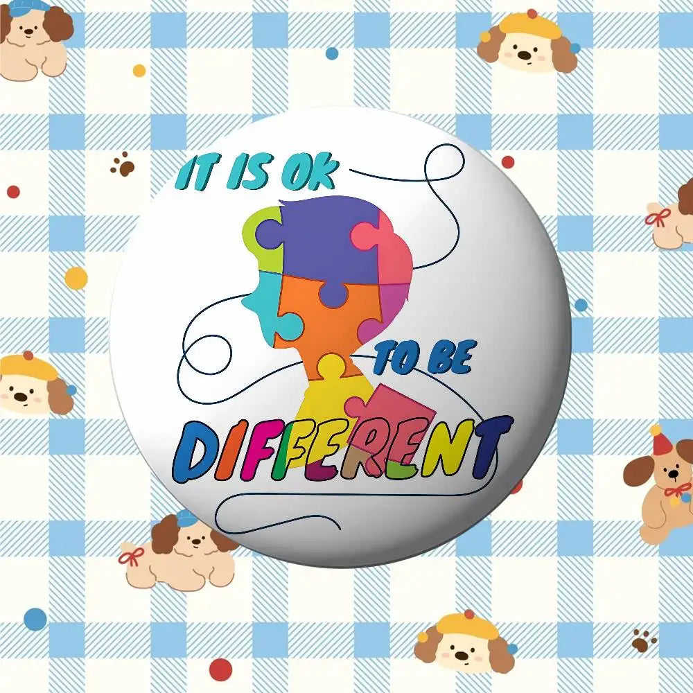 Autism Acceptanc Creative Slogan Badges Tinplate Soft Button Pin Brooch Metal Badge Custom Jewelry Accessories Hat Bag Lapel