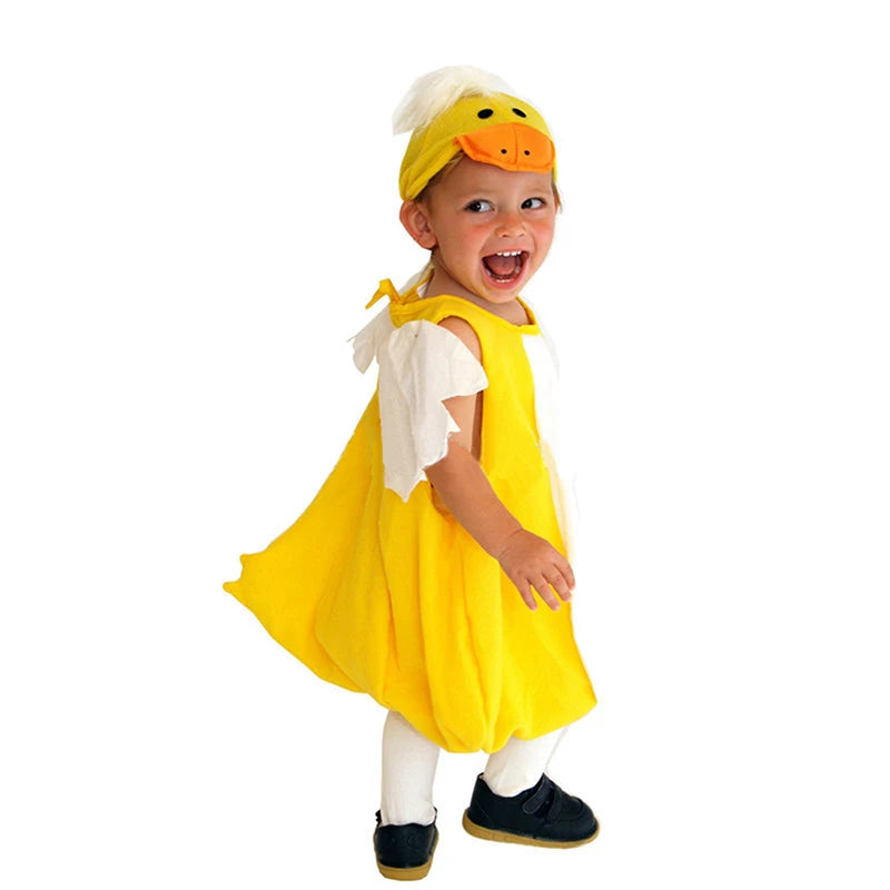 Children s Cute Duckling Costume for Halloween Dress Up Fun - Boys and Girls Yellow Duck Outfit for Role Play and Parties