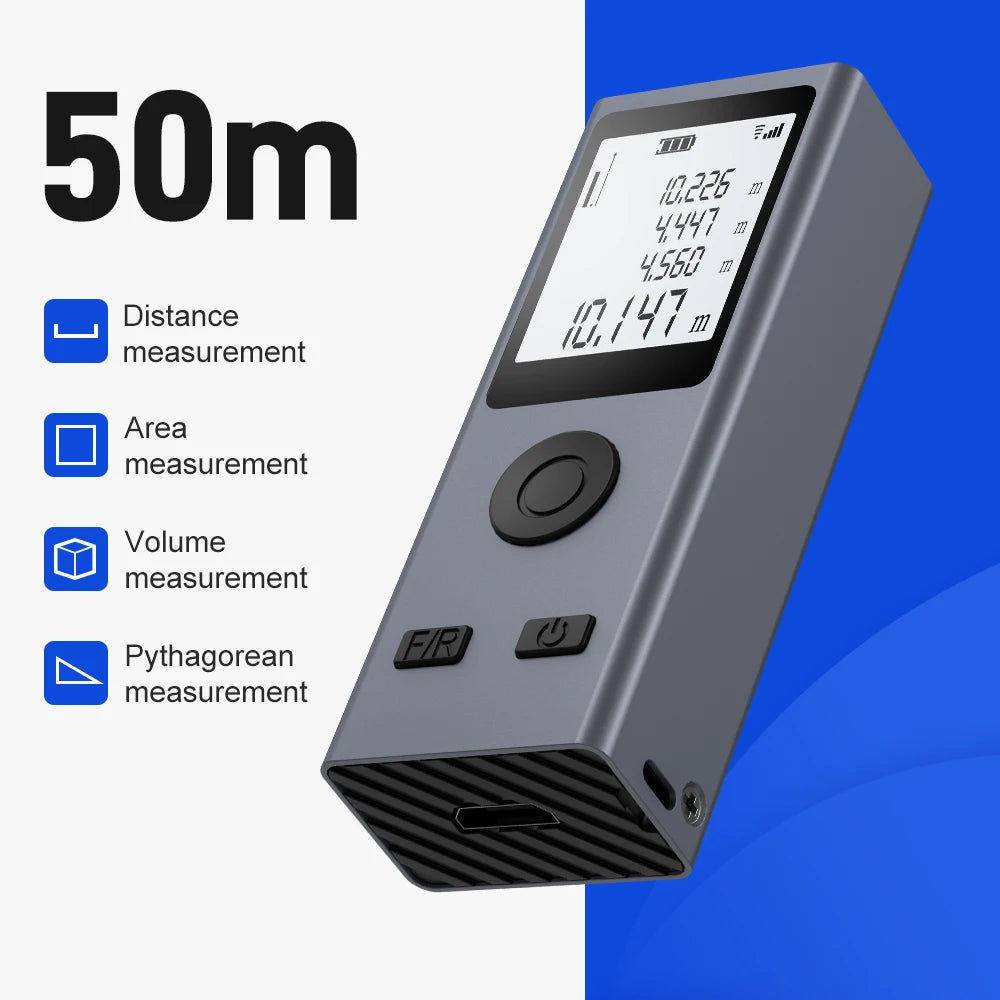 Nohawk Mini Smart Laser Distance Meter Measure Infrared Rangefinder USB Rechargeable Portable Handheld Laser Range Finder Tools