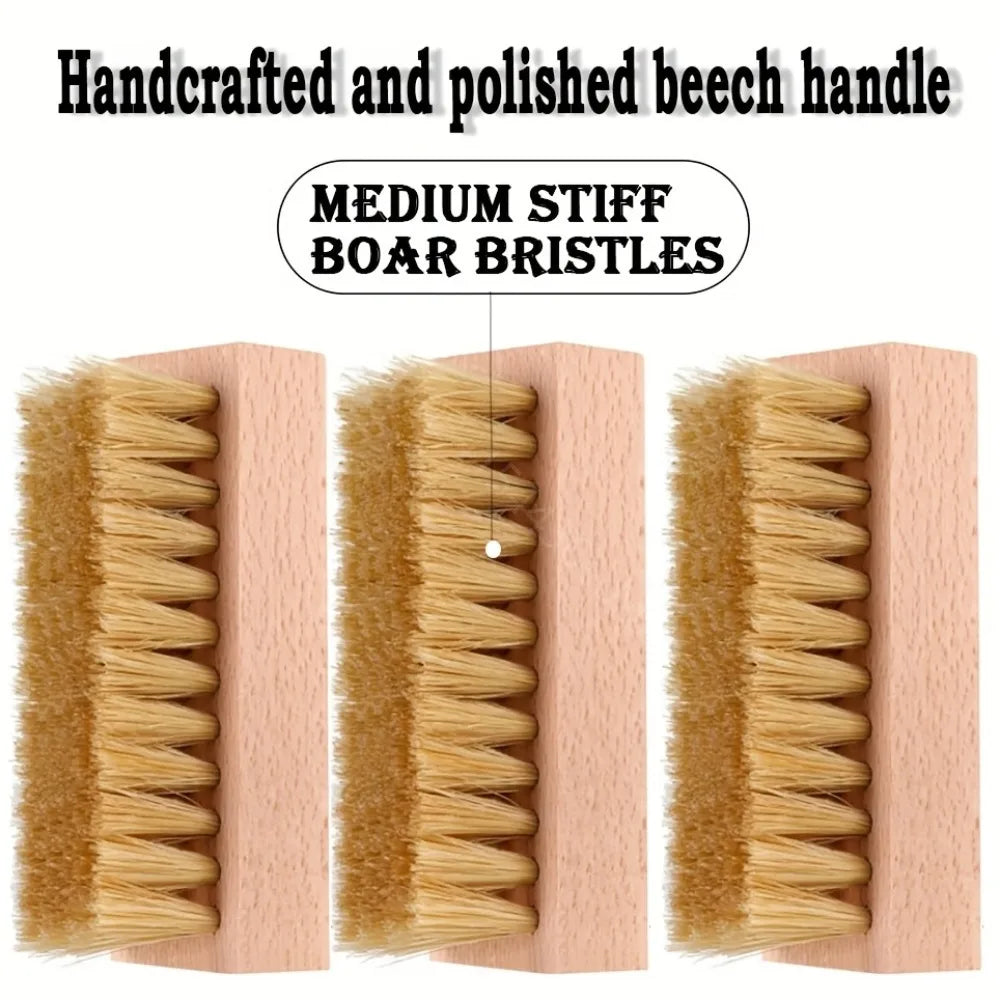 1pc Wooden Handle Shoe Cleaning Brush Horse Hair Wood Brush Leather Shoe Care and Cleaning Shoe Brushes