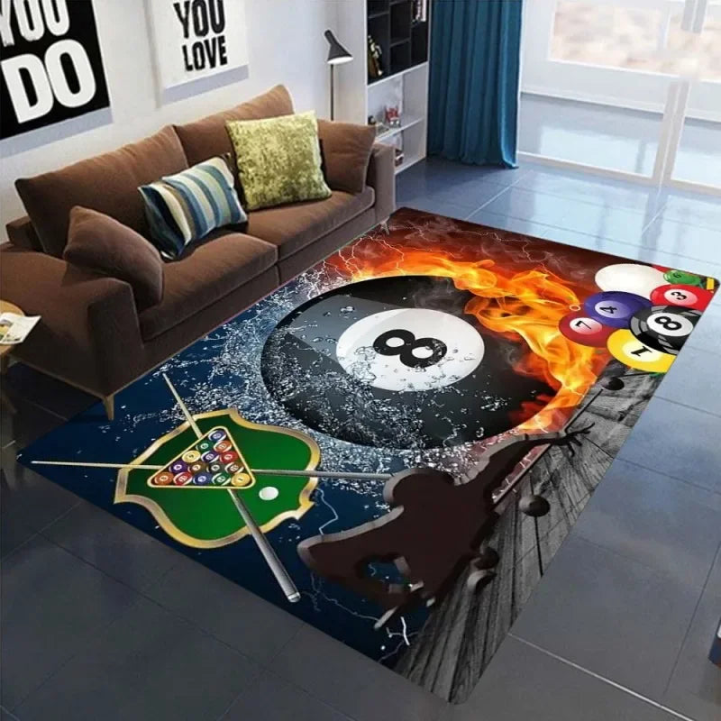 Carpet Simple Black 8 Area Rugs Bedroom Carpet Bearbrick Billiards Black 8 Pool Table Mat Dirt Resistant Carpet Floor Mat