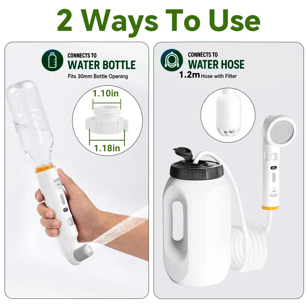 Portable Bidet Handheld Shataff Electric Bidet Dual-purpose Head for Personal Hygiene Cleaning Travel Camping Bidet RV Garden