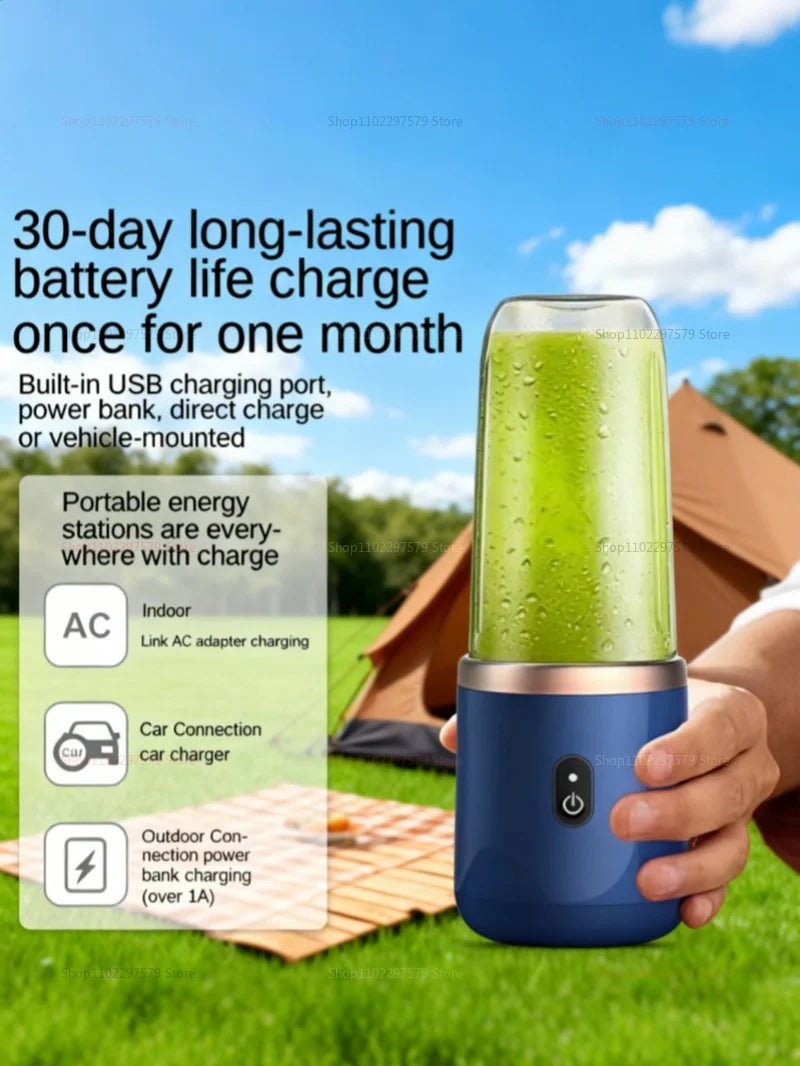 40W Portable Blender Cup with Sharp Blades 1500mAh Battery Double Cups Juicer for Smoothie Juice Shakes Travel Picnic Home Use