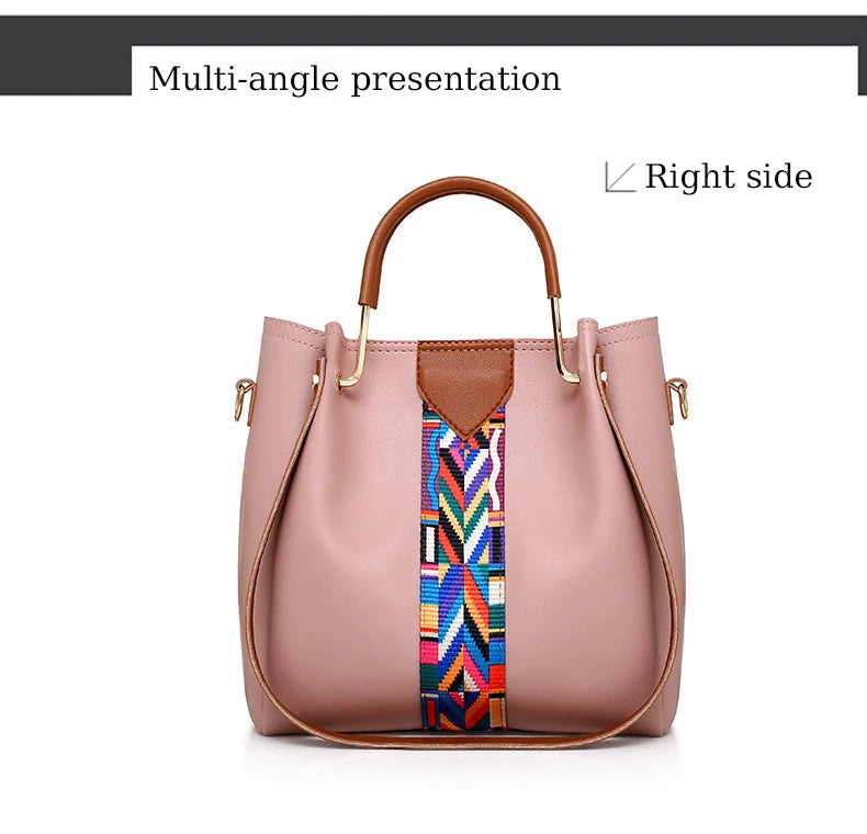 Women's Bag Luxury Handbag Large Capacity Tote 4 Pcs Ladies Bag Fashion Shoulder Bag Wallet Card Bag