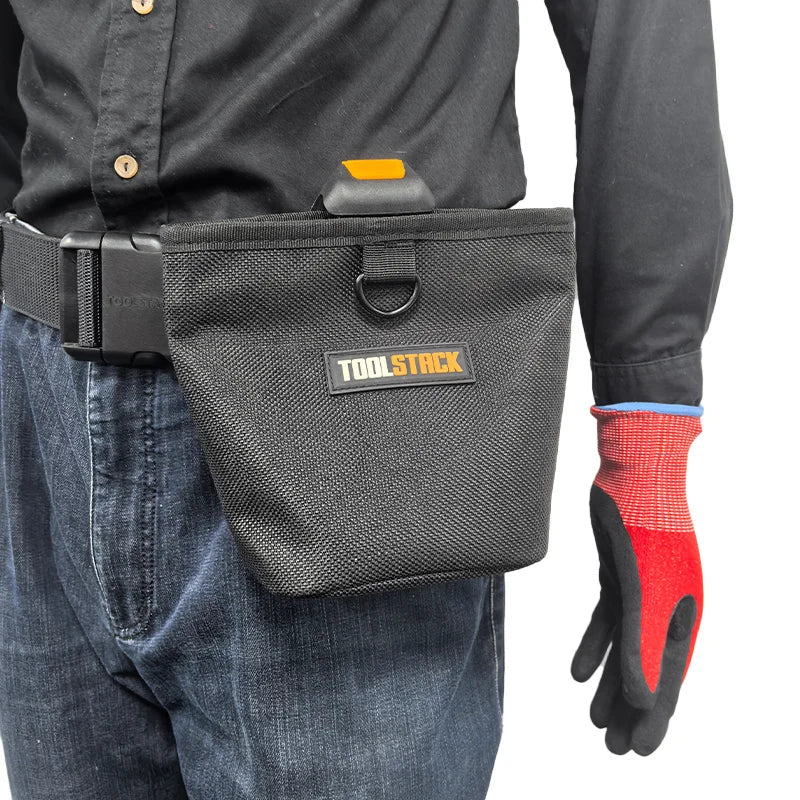 TOOLSTACK Nails Pouch High-Capacity Durable Waist Bag Nails & Screws Toolkit Waterproof Multifunctional Tools Package