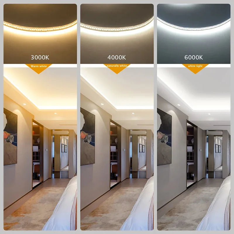 12V 24V 5m LED Strip Light 2835 120/180/240 LEDs Flexible Tape Bright 8mm PCB  Home Decoration