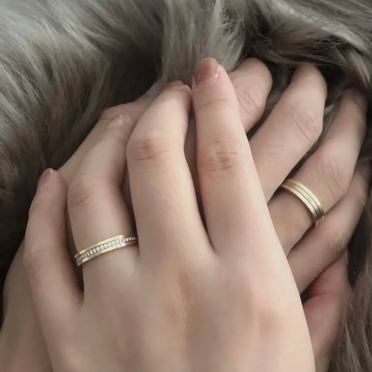 S925 Sterling Silver Tricolor Ring Refers to Men and Women's Luxury Wedding Jewelry Plated With Zircon Fashion Lovers' Gifts